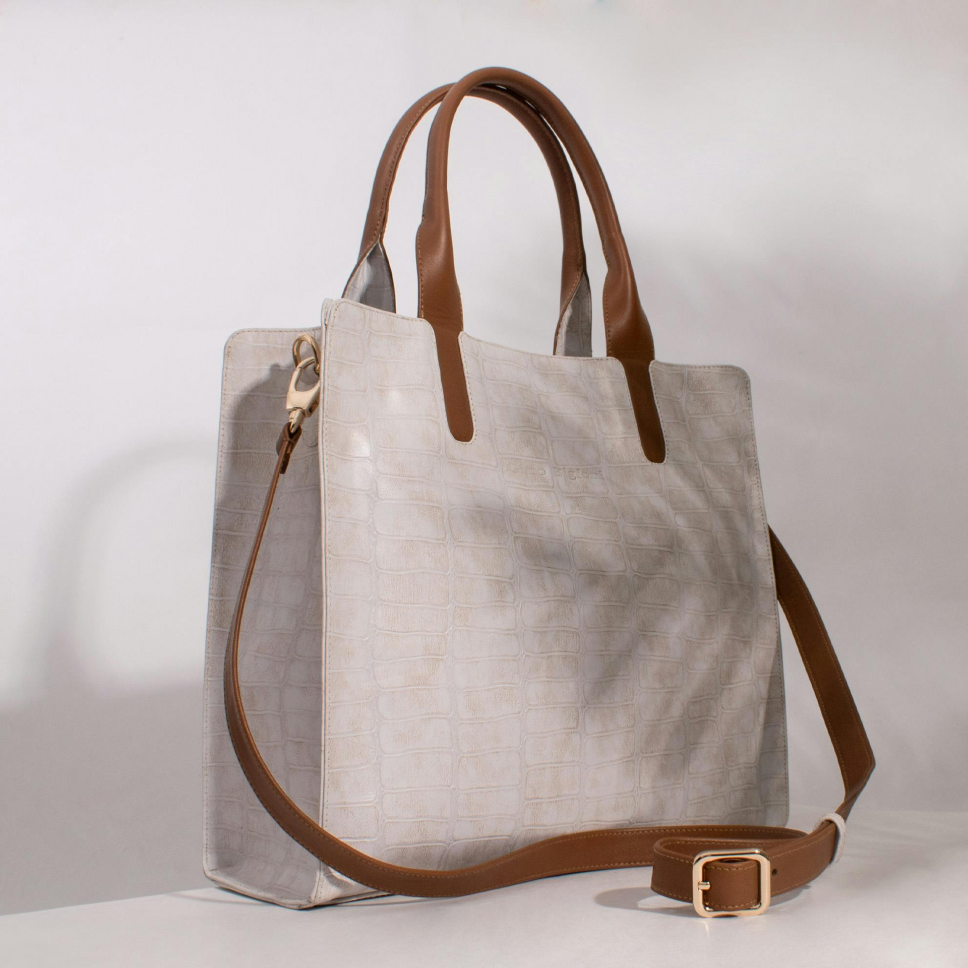 Cairo Croc-Embossed Leather Tote - Tapita