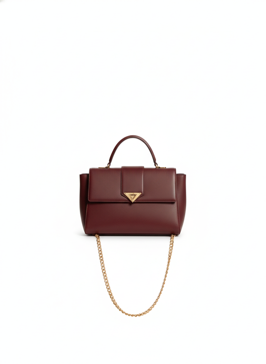 The Aurelia Flap Satchel in Deep Merlot - Tapita