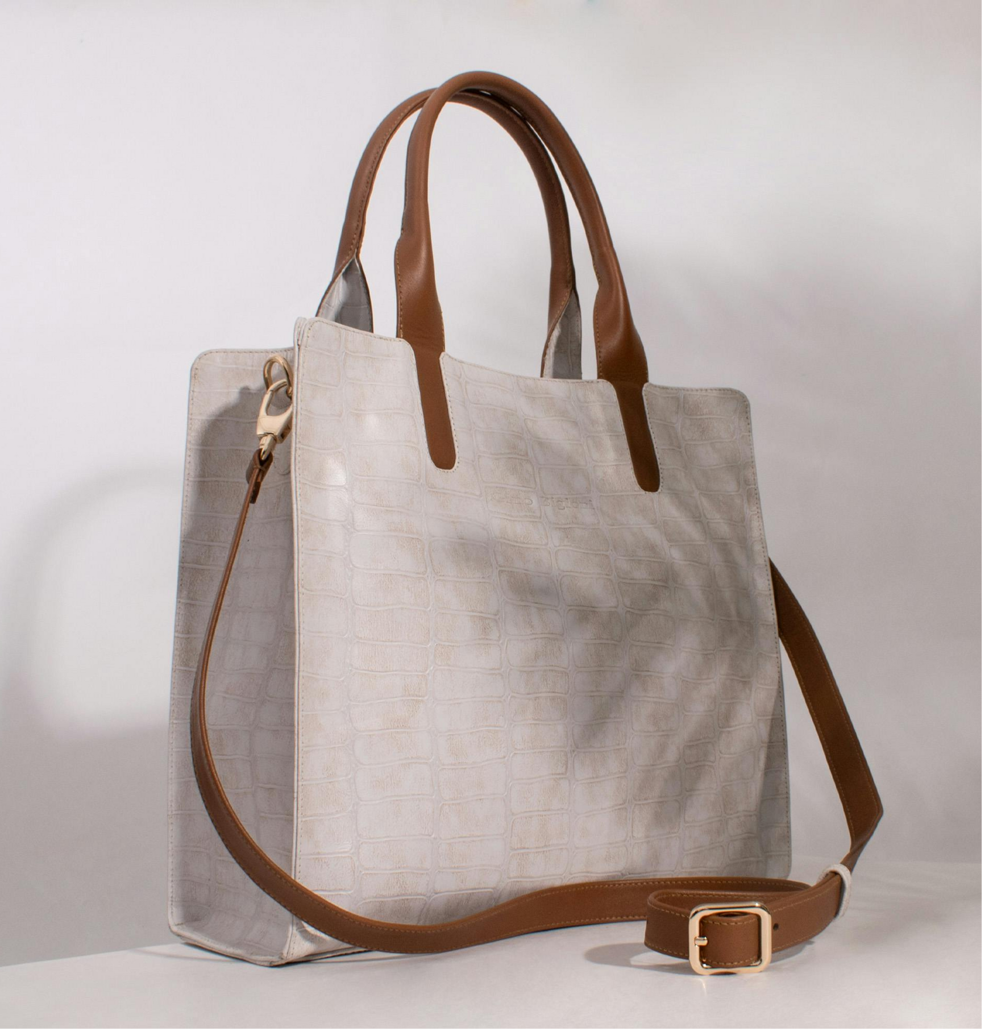 Cairo Croc-Embossed Leather Tote - Tapita 