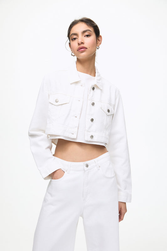 Cropped denim jacket - Tapita Demo Store 