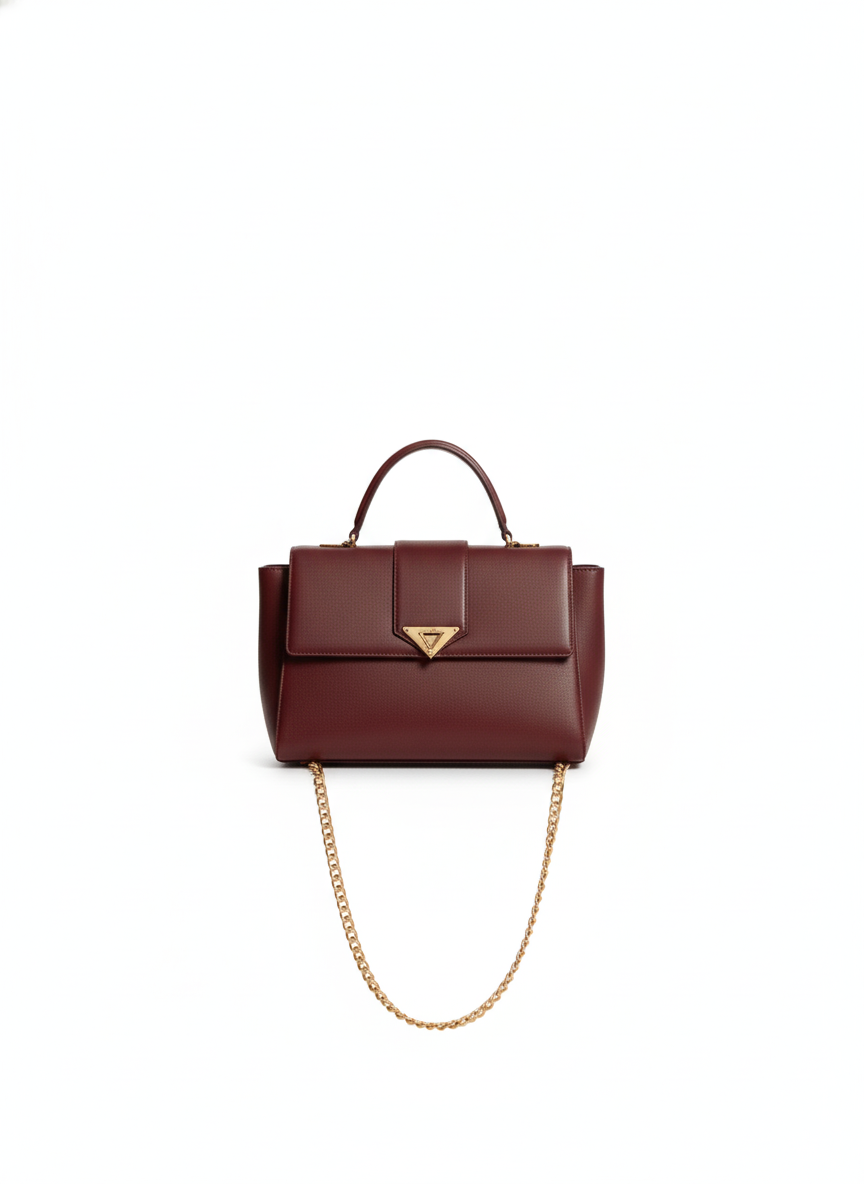 The Aurelia Flap Satchel in Deep Merlot - Tapita 